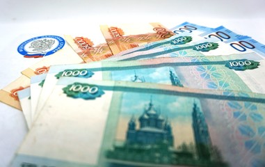 the emblem of the tax service of Russia and money.......