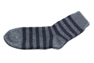 Blue sock on a white background