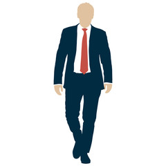 Silhouette businessman man in suit with tie on a white background