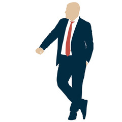 Silhouette businessman man in suit with tie on a white background