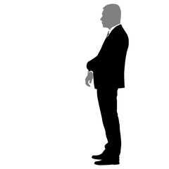 Silhouette businessman man in suit with tie on a white background