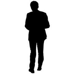 Silhouette businessman man in suit on a white background