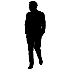 Silhouette businessman man in suit on a white background