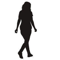 Silhouette of People Standing on White Background