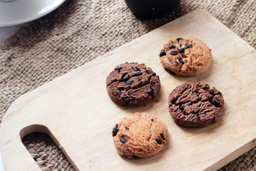 Chocolate chip cookies bakery  on Butcher Wood and Sack