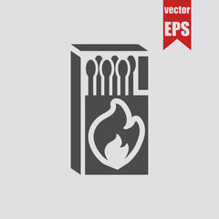 Matches in the box icon.Vector illustration.