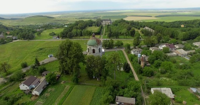 Pidhirtsi, Brody district, Lviv region,Ukraine. Aerial drone view