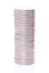 積み重ねられた100円硬貨