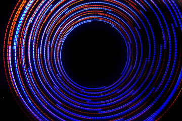 Lightpainting with color lights on a fan
