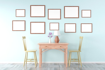 Fototapeta premium picture frame interior 3d rendering