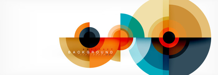 Circle geometric composition abstract background design, cover, template, brochure, flyer.