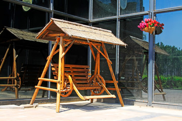 Fototapeta na wymiar simple wooden rocking chair