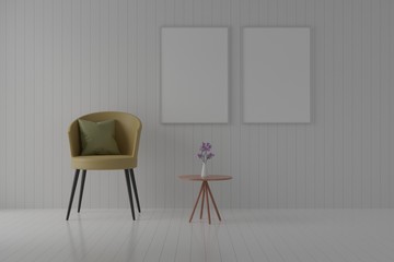 picture frame interior 3d rendering