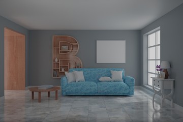 picture frame interior 3d rendering