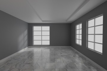 Empty room interior design 3d rendering 