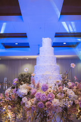 wedding cake for bride and groom on wedding day. 