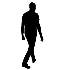 Silhouette of People Standing on White Background
