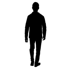 Silhouette of People Standing on White Background