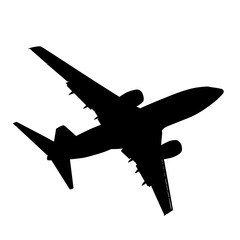 Silhouettes of planes on a white background