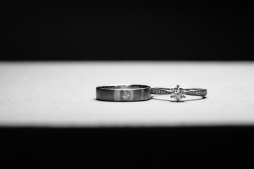 wedding ring for bride and groom on wedding day. Couple ring.beautiful wedding rings with diamonds.