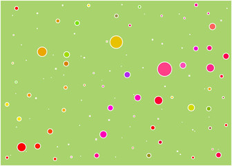 Vector abstract background of multicolored circles on a lettuce background