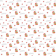Illustration of seamless pattern love gifts for textile, wrapping paper