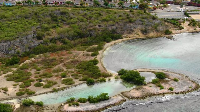 Aerial shot of Rocky Tropical Beach