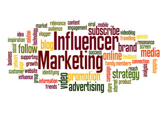 Influencer marketing word cloud concept