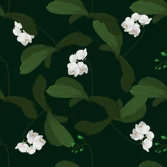 Printed roller blinds Orchidee Orchid seamless pattern