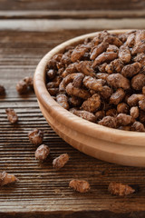 Chufa or tigernut. Alternative type of nuts. Gluten free. Grain free. Healthy food. Superfood.
