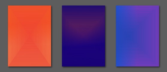 Collection minimal covers design. Cool colorful halftone gradients. Future geometric template.