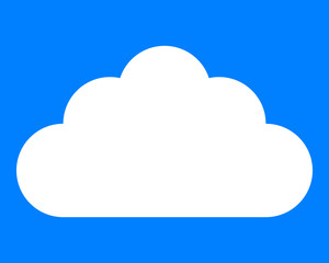 Cloud symbol icon - white simple, isolated - vector