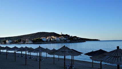 Fototapeta na wymiar Makarska Riviera is a resort area in Dalmatia, the Adriatic coast of Croatia.