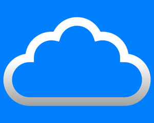Cloud symbol icon - white gradient outline, isolated - vector