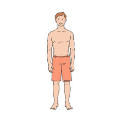 Fototapeta premium Vector slim handsome sportsman with fit body