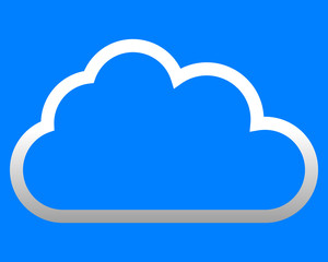 Cloud symbol icon - white gradient outline, isolated - vector