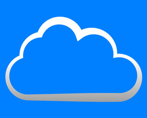 Cloud symbol icon - white gradient outline, isolated - vector