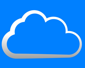 Cloud symbol icon - white gradient outline, isolated - vector