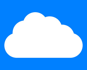 Cloud symbol icon - white simple, isolated - vector