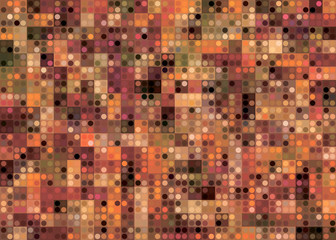Vector abstract background with colorful circles and squares in a bokeh
