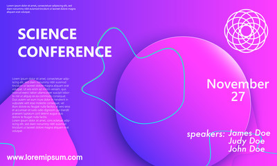 Science conference invitation design template.