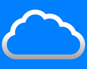 Cloud symbol icon - white gradient outline, isolated - vector
