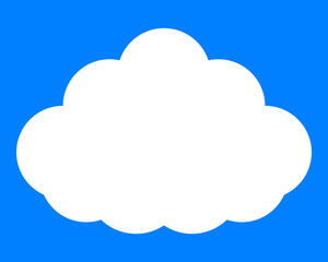 Cloud symbol icon - white simple, isolated - vector