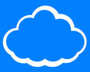 Cloud symbol icon - white simple outline, isolated - vector