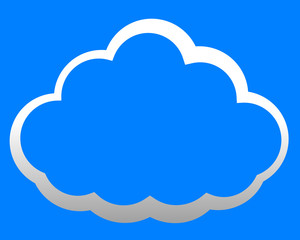 Cloud symbol icon - white gradient outline, isolated - vector