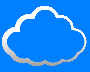 Cloud symbol icon - white gradient outline, isolated - vector