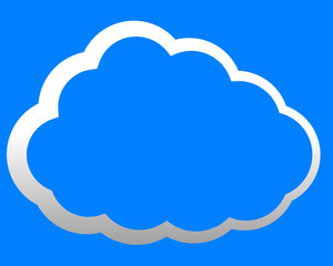 Cloud symbol icon - white gradient outline, isolated - vector