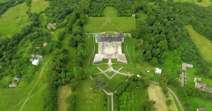 Pidhirtsi, Brody district, Lviv region,Ukraine. Aerial drone view