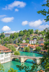 Fototapeta na wymiar View of Bern. View of the river Aare
