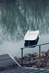 white boat on the lake